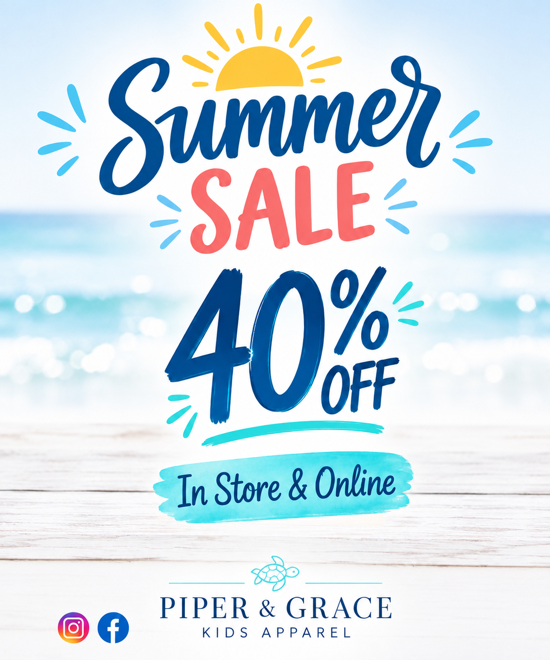 Boys and Girls Summer Clothing Sale 40% OFF