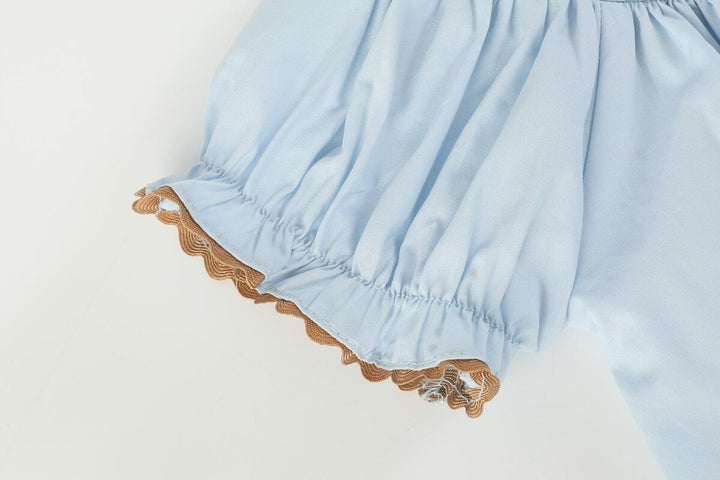 Blue Pumpkin Gingham Girls Smocked Bishop Dress: 4T