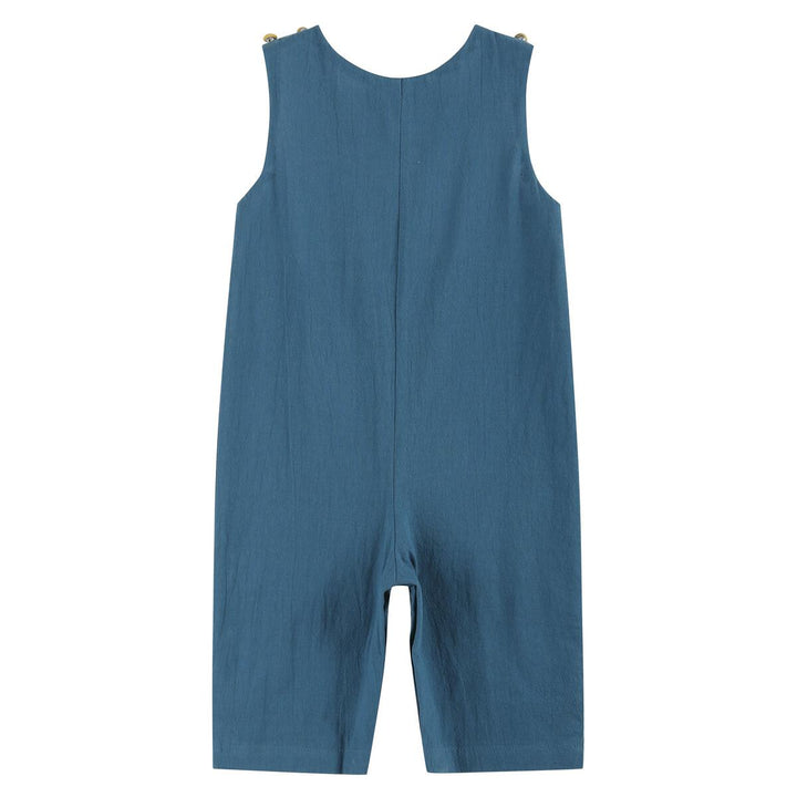 Cobalt Blue Turkey Smocked Overalls: 2T