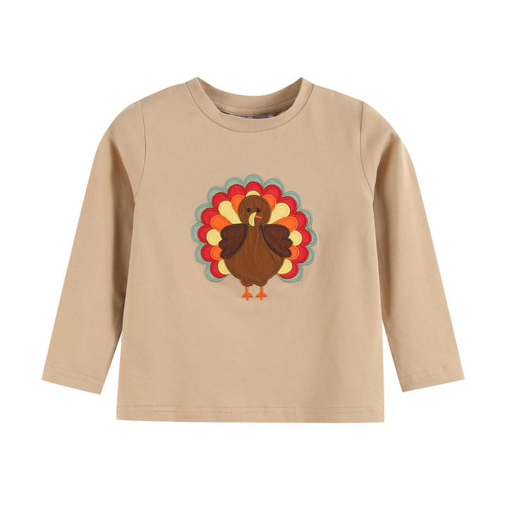 Light Brown Turkey Shirt and Sage Green Pants Set: 2T, 3T, 5