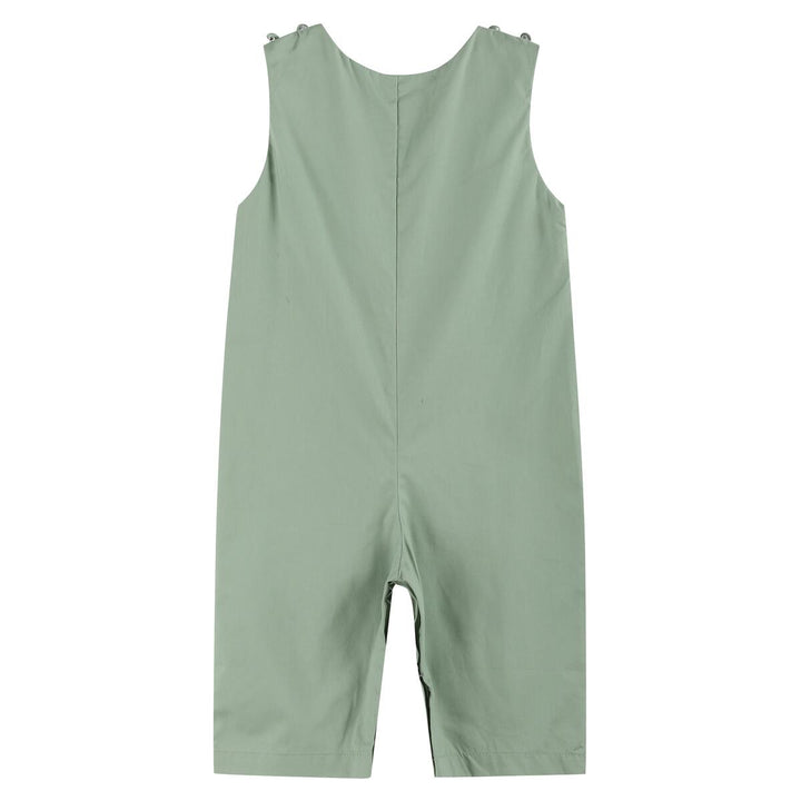Sage Green Turkey Smocked Overalls