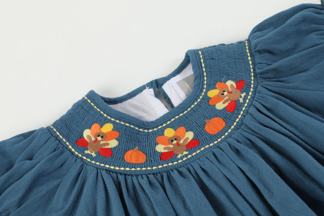 Cobalt Blue Turkey Bishop Dress: 12-18M