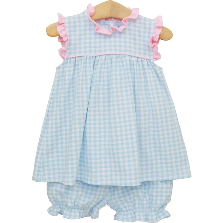 Meredith Bloomer Set | Light Blue Gingham/Light Pink