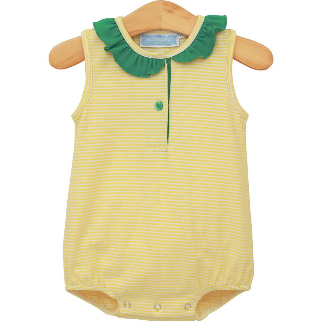 Girls Nora Bubble | Yellow Stripe/Green