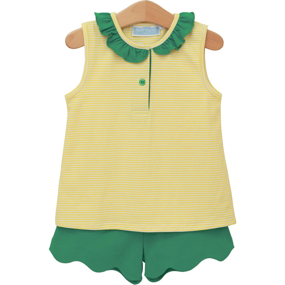Nora Short Set | Yellow Stripe/Green
