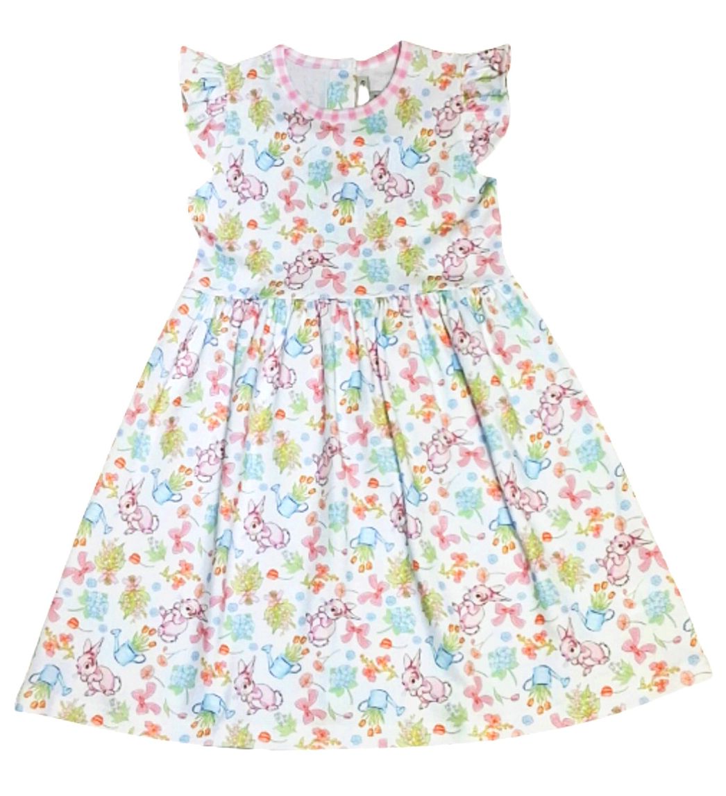 Girls Pima Play Dress | Bunny
