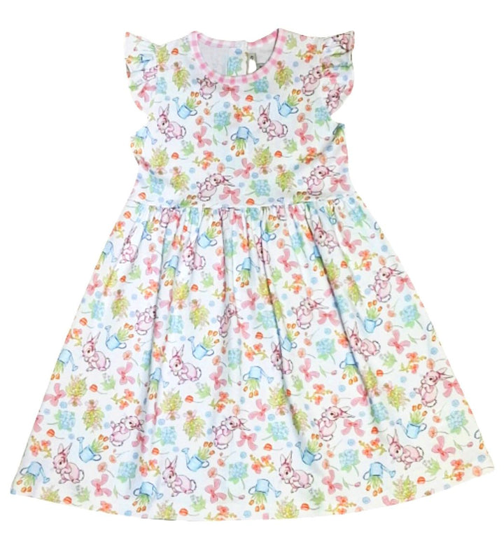 Girls Pima Play Dress | Bunny
