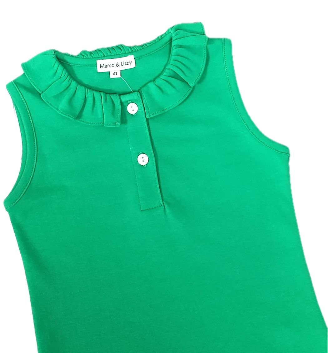 Girls Green Pima Top | Golf Collection