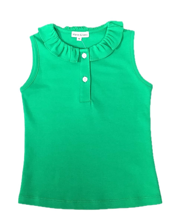 Girls Green Pima Top | Golf Collection