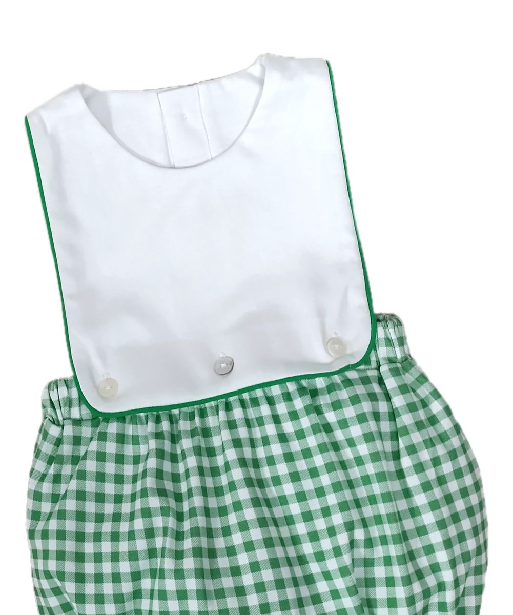 Baby Boys Green Gingham Sunsuit | Golf Collection