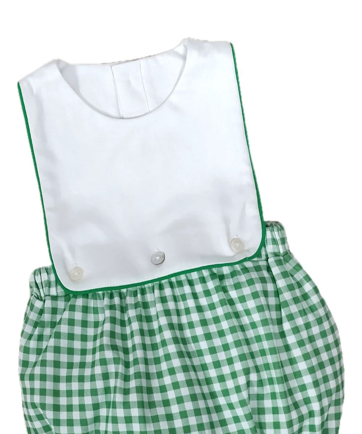 Baby Boys Green Gingham Sunsuit | Golf Collection
