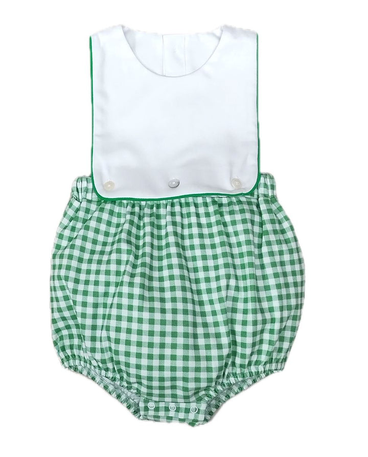Baby Boys Green Gingham Sunsuit | Golf Collection