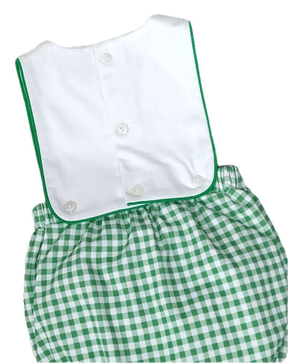 Baby Boys Green Gingham Sunsuit | Golf Collection