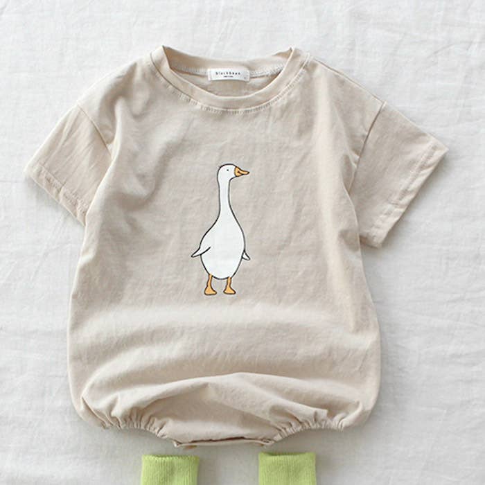Sparkling Extras - Baby Summer Duck Cotton Short Sleeve Romper Onesie Jumpsuit