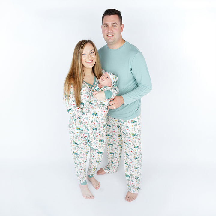 Coastal Christmas Bamboo Relaxed Pajama Pants: Small