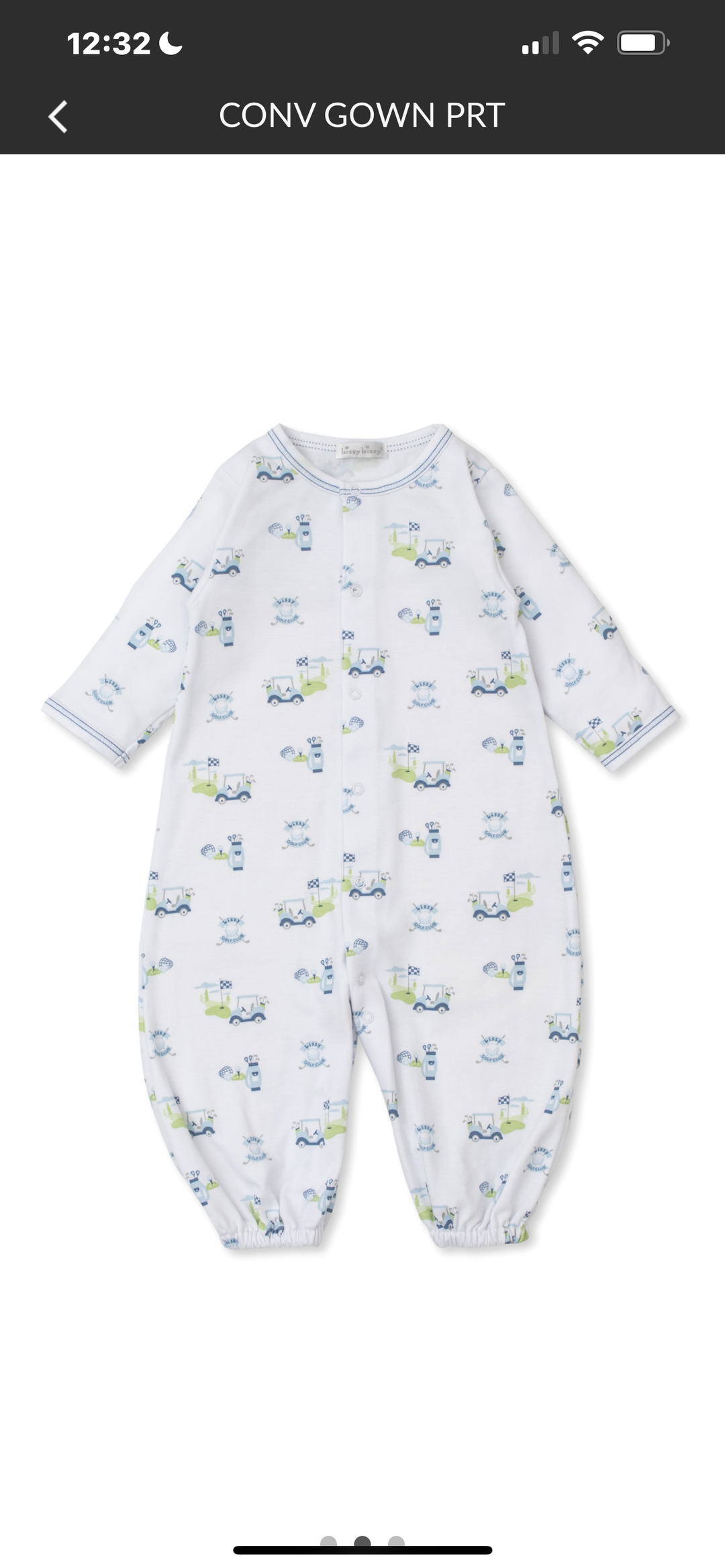 Kissy Golf Club Infant Converter Gown - Blue