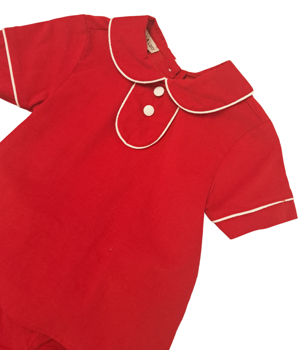 Corduroy Red Boy's Short Set