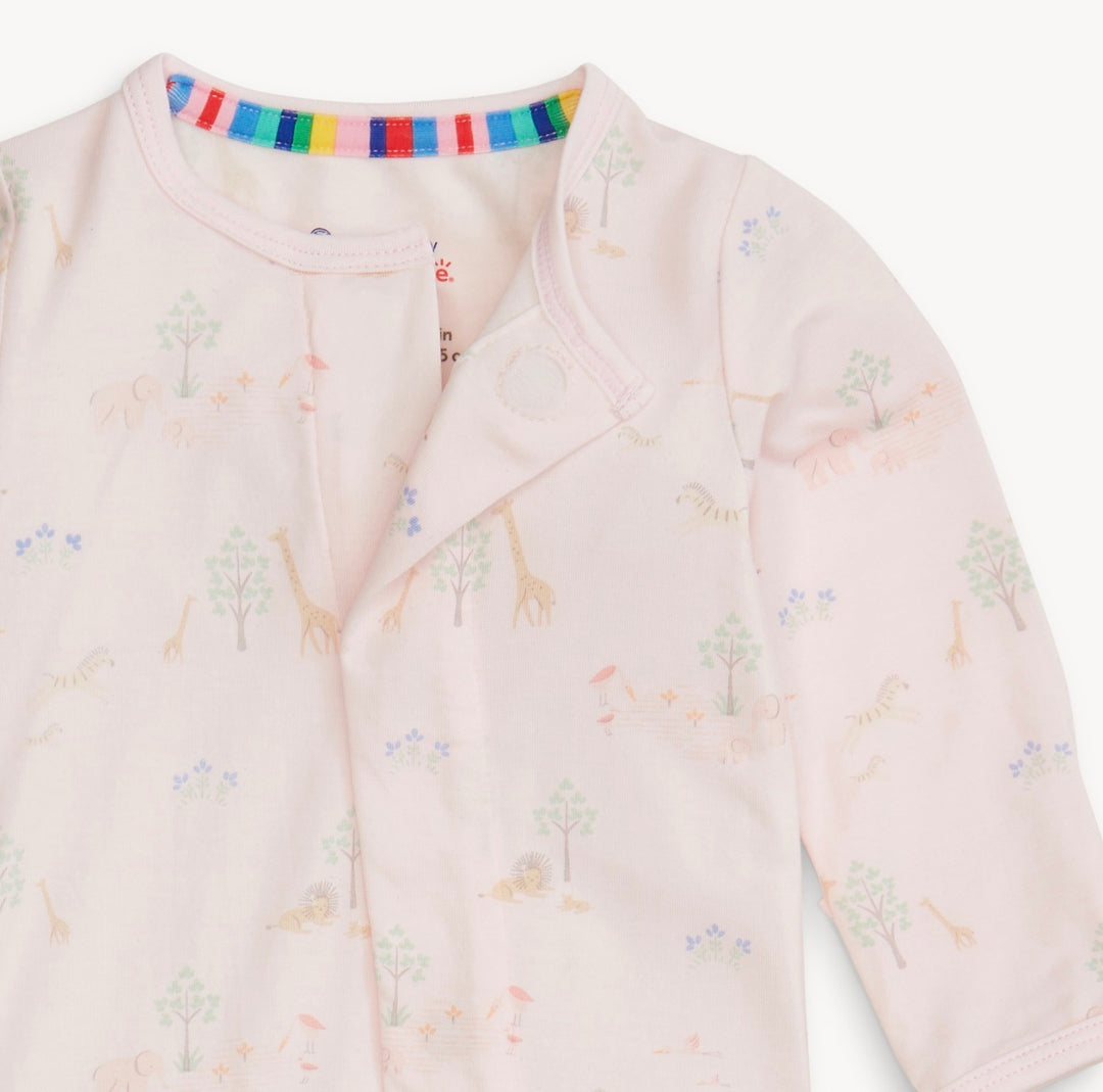 Serene Safari Footie | Pink