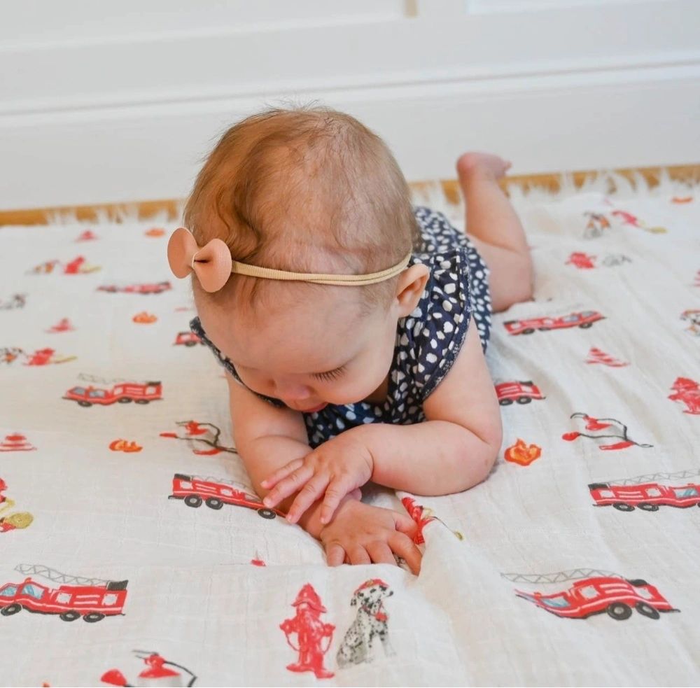 Fireman Baby Muslin Swaddle Blanket