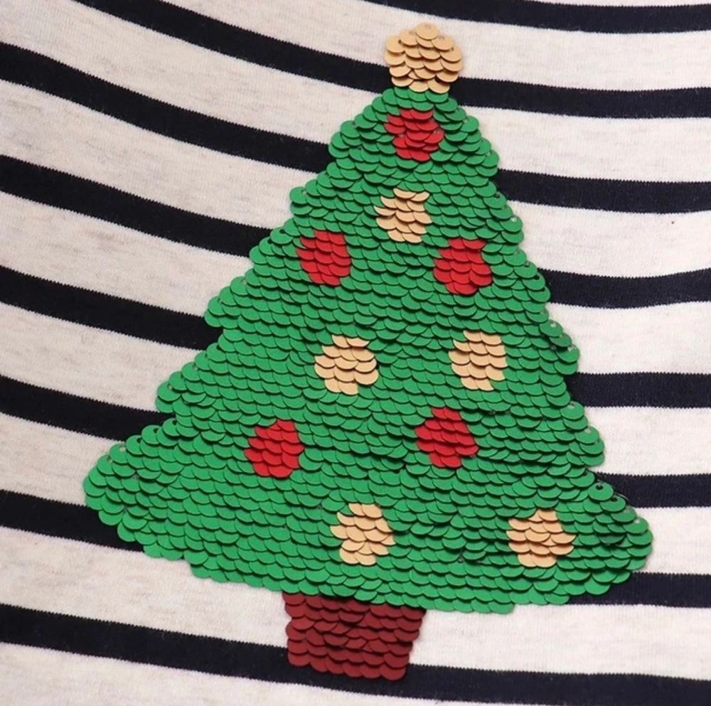 Christmas Tree Green Sequin Skirt Set: 3,5