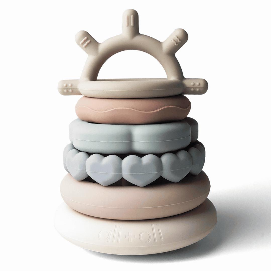 Silicone Stacking Ring Sensory Play Tower (6-pc)
