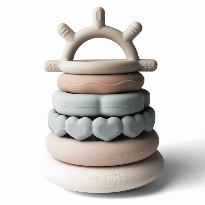 Silicone Stacking Ring Sensory Play Tower (6-pc)