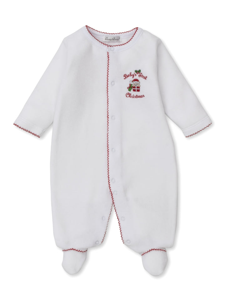 Velour Footie | Baby’s First Christmas