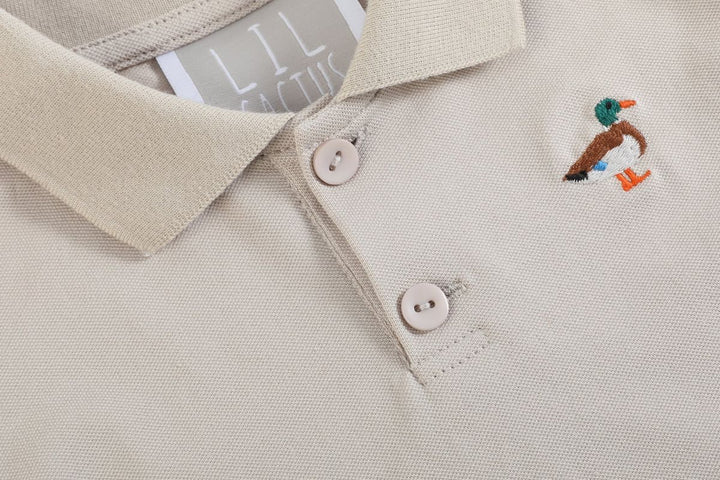 Light Brown Mallard Boys Golf Polo Shirt