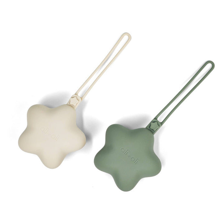 Silicone Pacifier Case 2-pack Star (Sage-Sand)