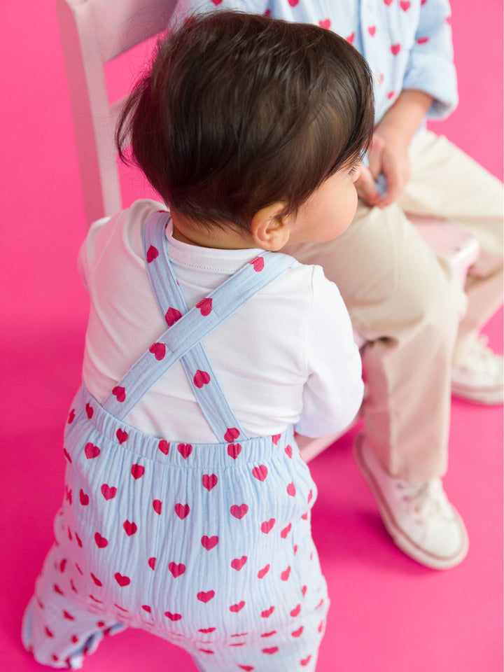 Baby Boys Steal Your Heart Cotton Gauze Overall Jumpsuit