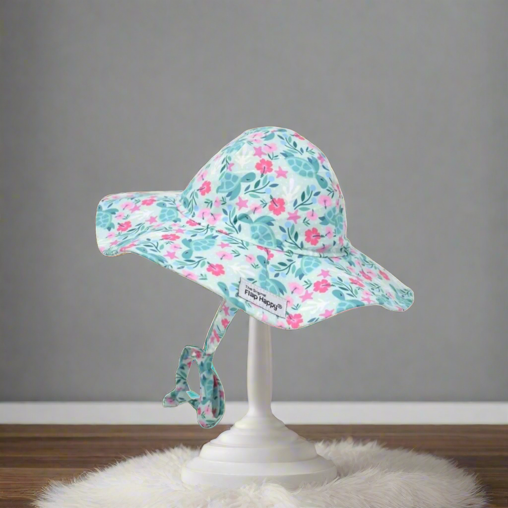 Flap Happy Botanical Turtles Floppy Hat: S, M