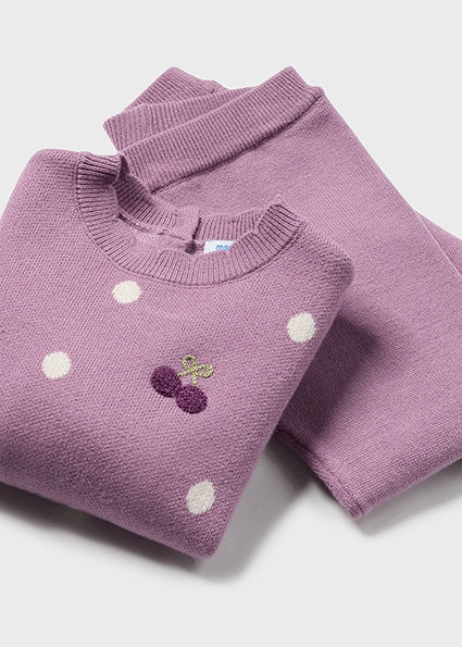 Orchid Infant Knit Sweater Set - Cherry