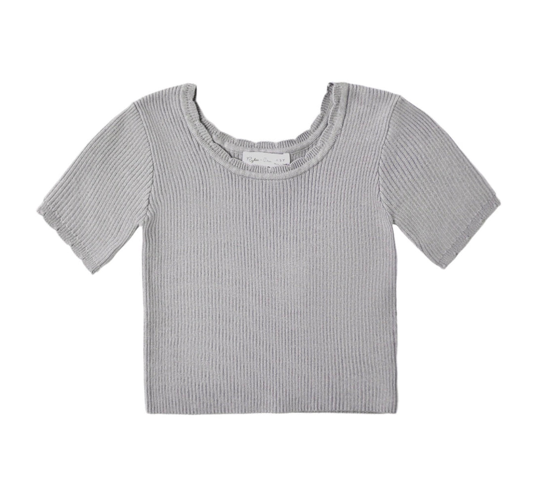 Scallop Tee | Dusty Blue