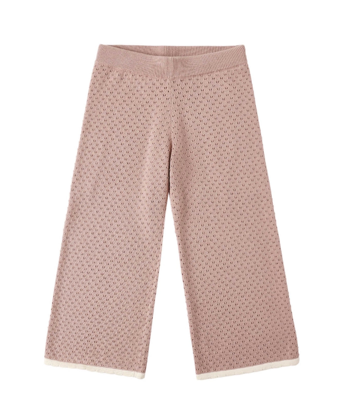Girls Pointelle Knit Pant | Rosewood