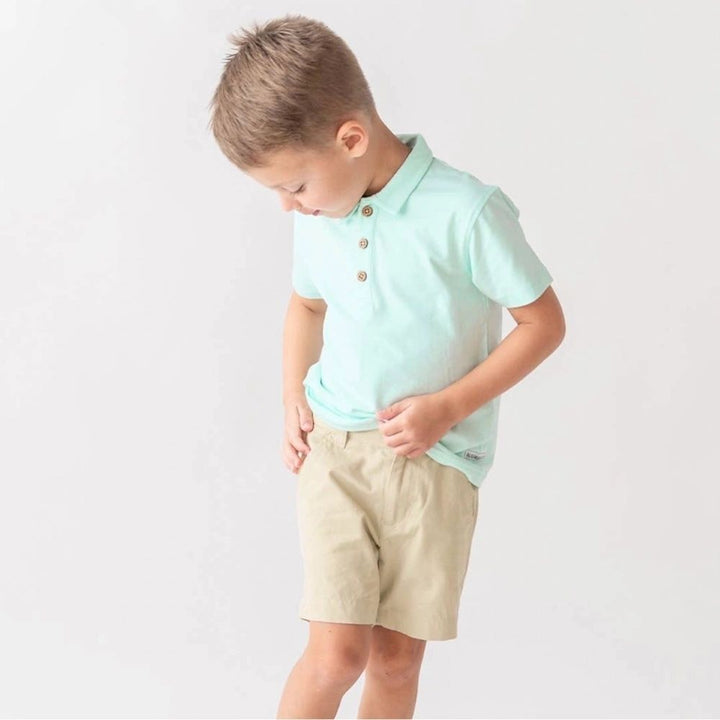 Light Aqua Short Sleeve Polo 12-18M