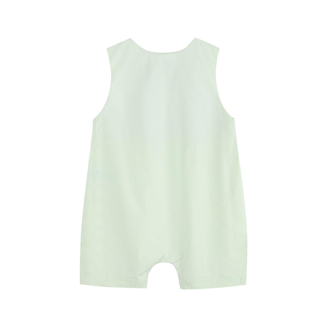 Light Green Bunny Smocked Shortalls