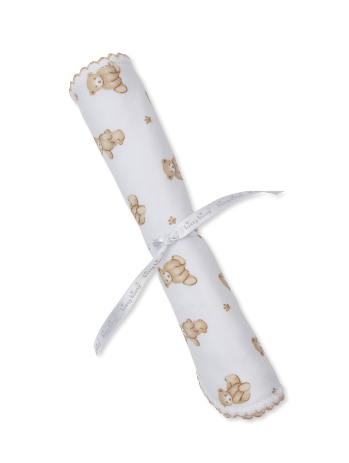 Teddy Bear Time Brown Burp Cloth