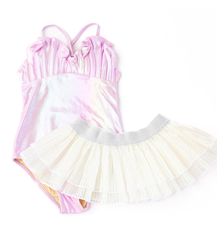 Metallic One-Piece Swimsuit with Tuta | Lilac
