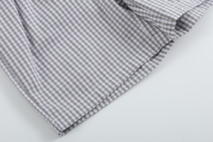 Gray Gingham Golf Tee and Shorts