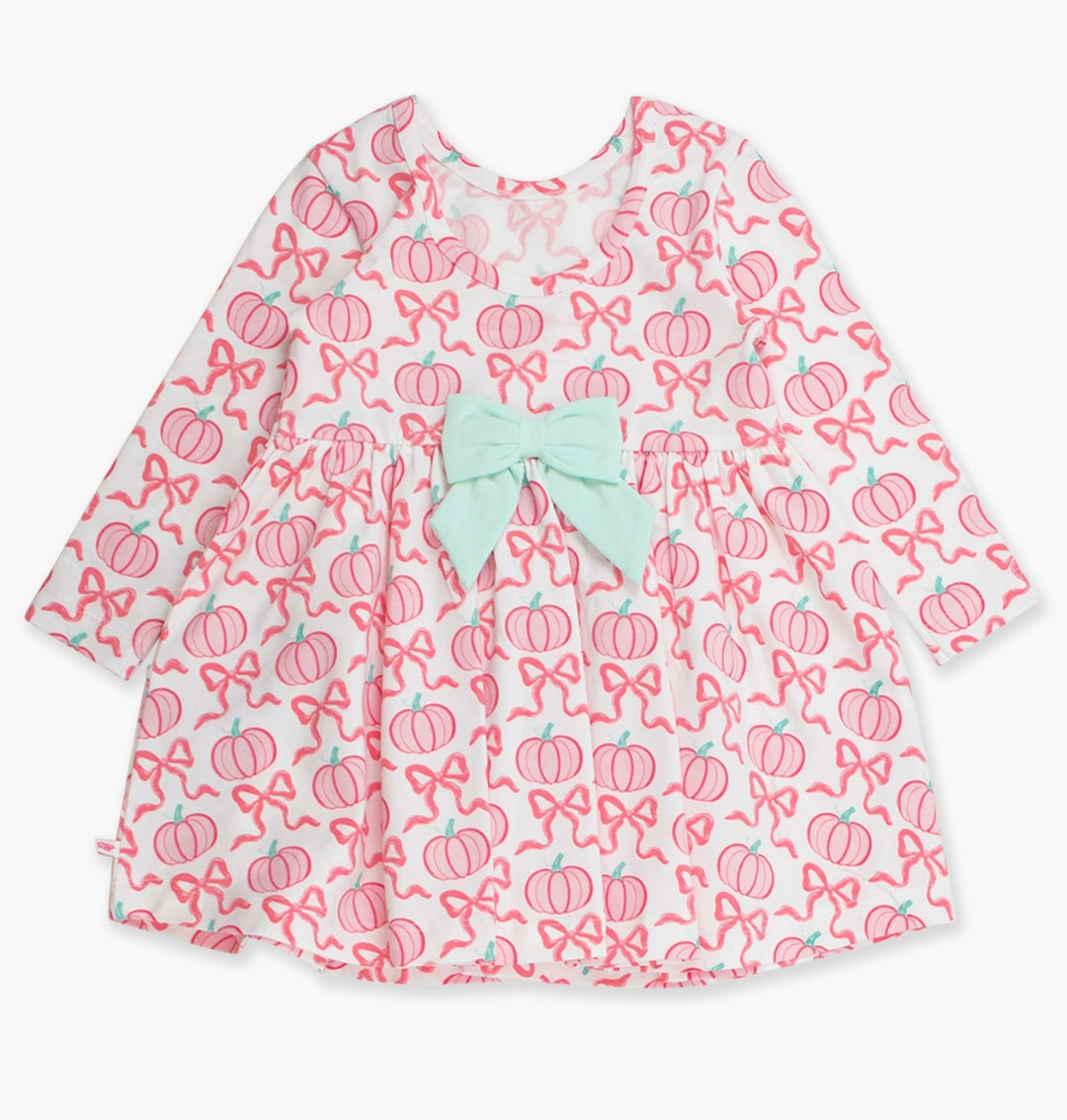 Girls Knit Long Sleeve Twirl Dress | Pink Fairytale Pumpkins