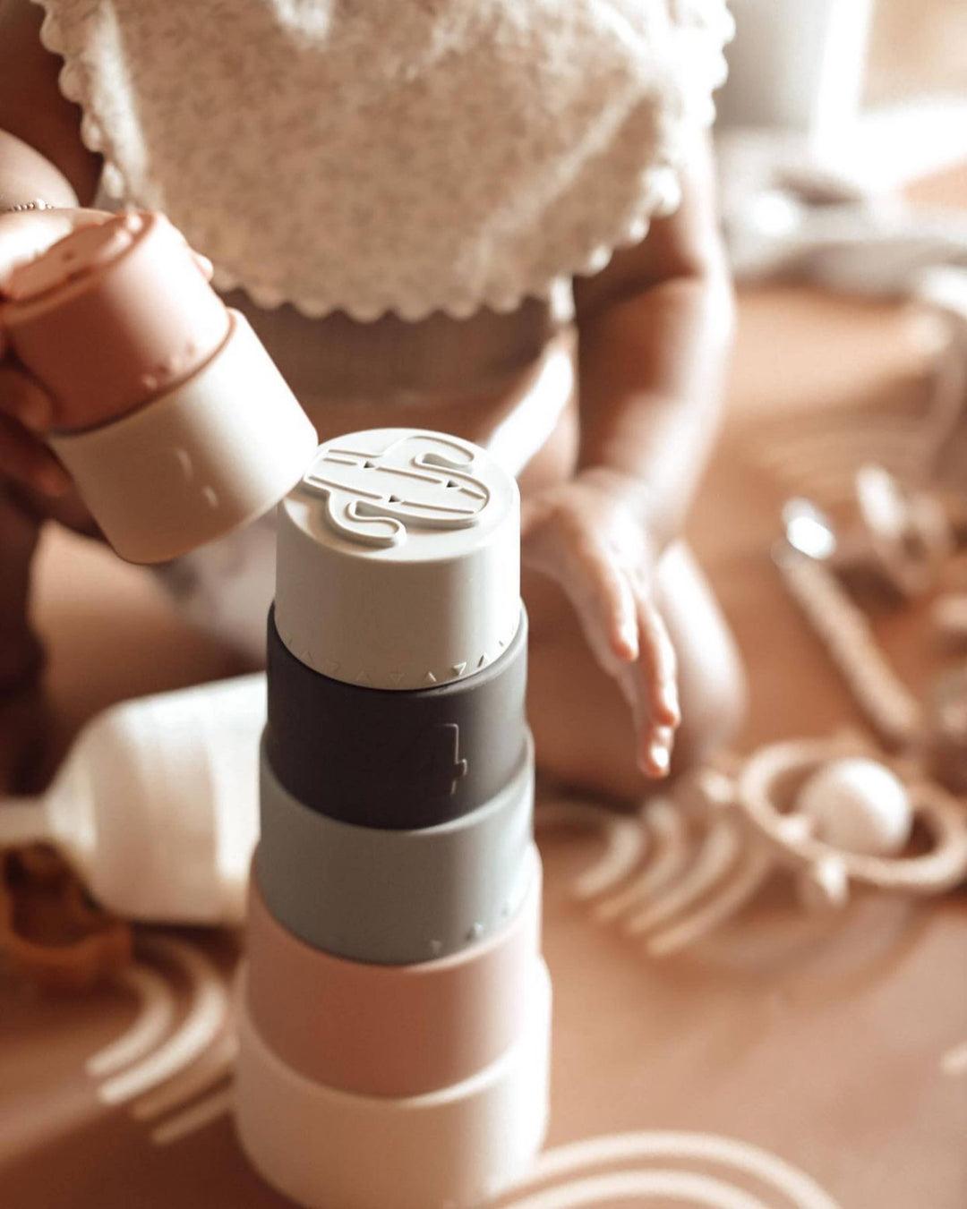 Silicone Stacking Cups with Shapes