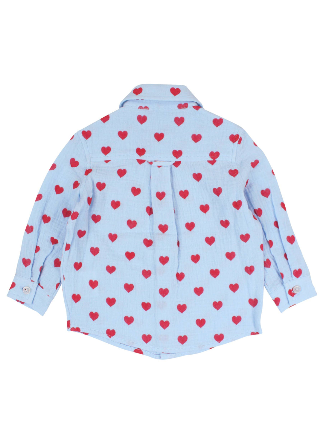 Boys Steal Your Heart Cotton Gauze Long Sleeve Button Down Shirt