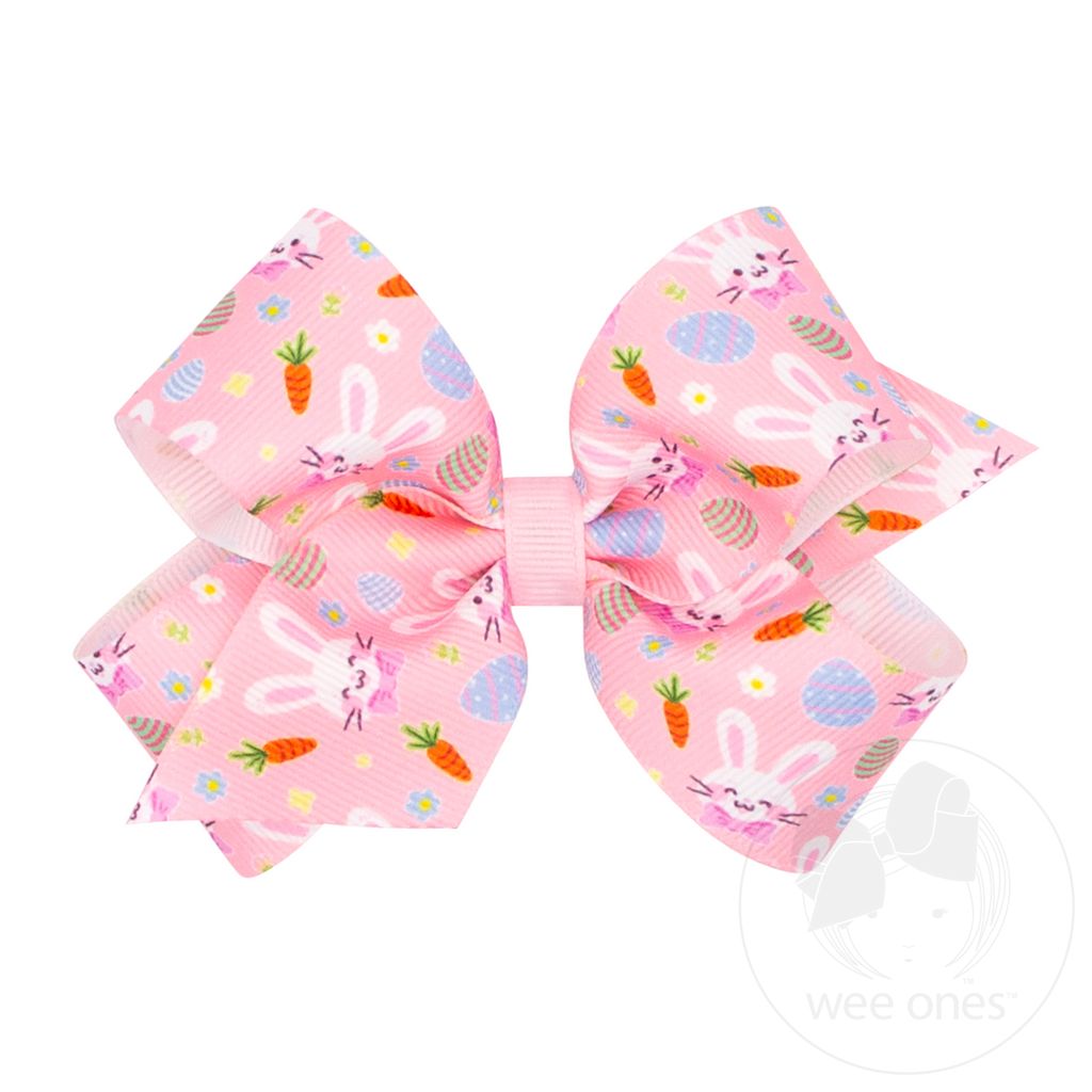 Medium Easter Print Grosgrain Hair Bow - FCE