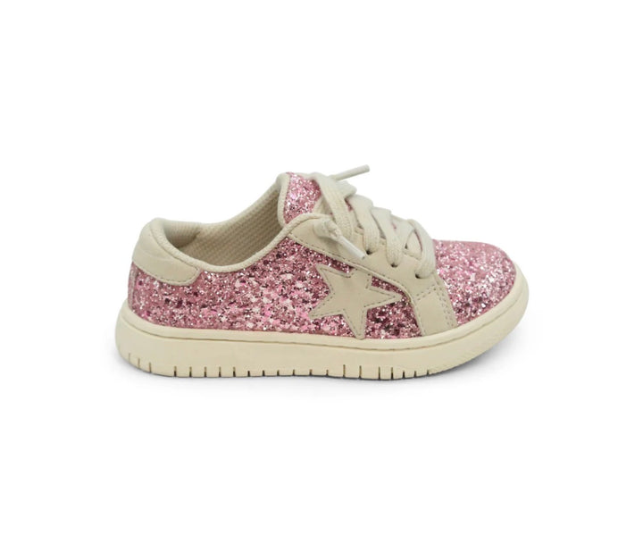 Kinley Glitter Star Sneaker | Pink