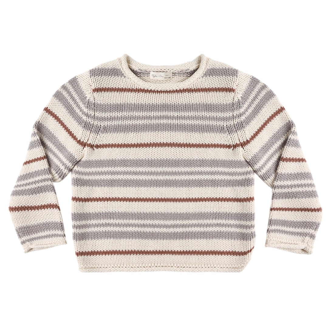 Boys Jacques Sweater | Dusty Blue Stripe