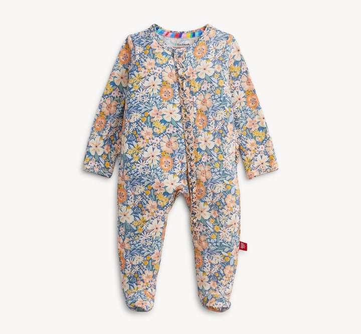 Floral Ruffle Footie