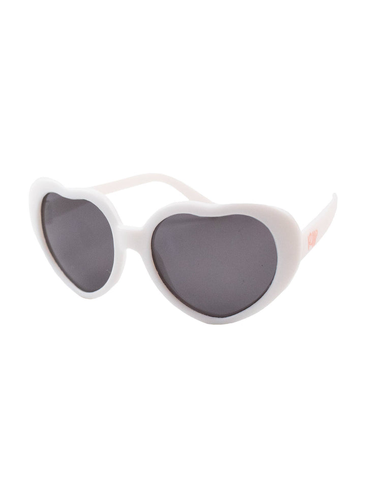 Girls White Heart Shaped Sunglasses