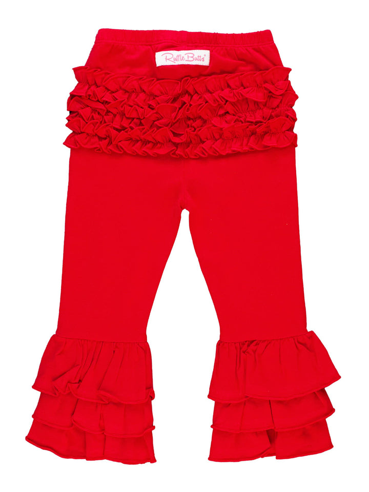 Baby Girls Red Ruffle Flare Pants