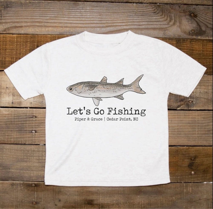 Let’s Go Fishing Mullet- Unisex Tee White 4T, 5T, YS