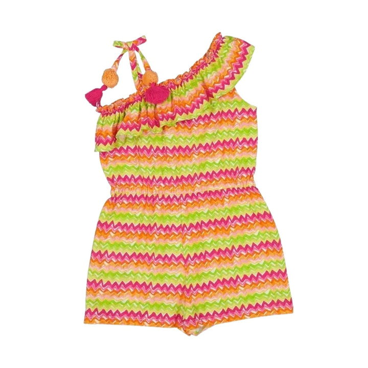 Mayoral Girls Asymmetrical Printed Romper - Kiwi: 5,6